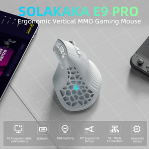 Solakaka E9 Pro Wireless Vertical MMO Gaming Ergonomic Mouse