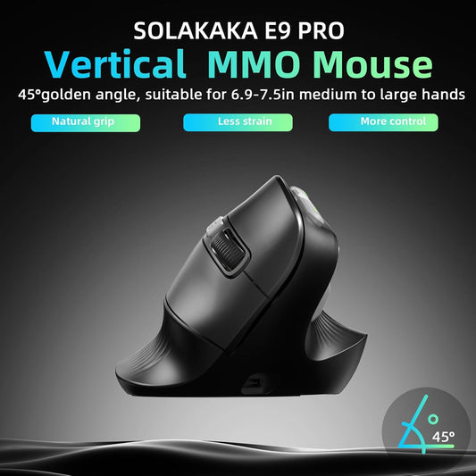 SOLAKAKA E9 PRO Vertical MMO Gaming Mouse
