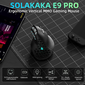 SOLAKAKA E9 PRO Vertical MMO Gaming Mouse
